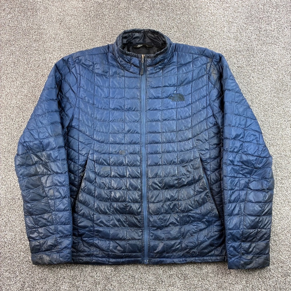 The North Face Thermoball Jacket Mens Large Navy Blue Quilted Puffer NF00C762